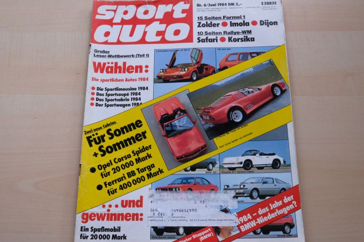 Deckblatt Sport Auto (06/1984)
